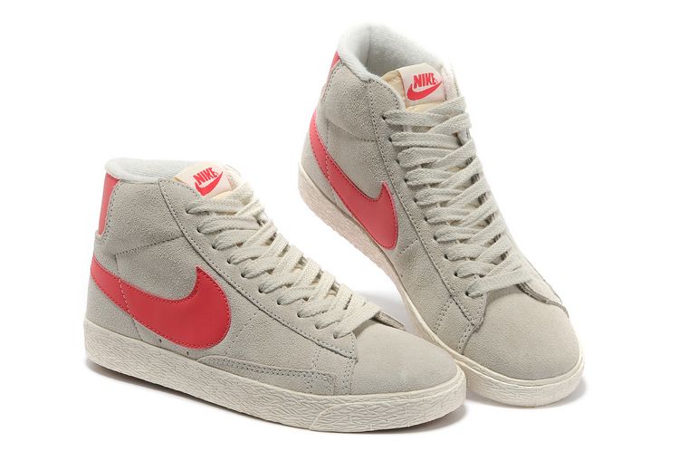 Nike Blazer Mid Suede cru des femmes chaussures gris clair rose (1)